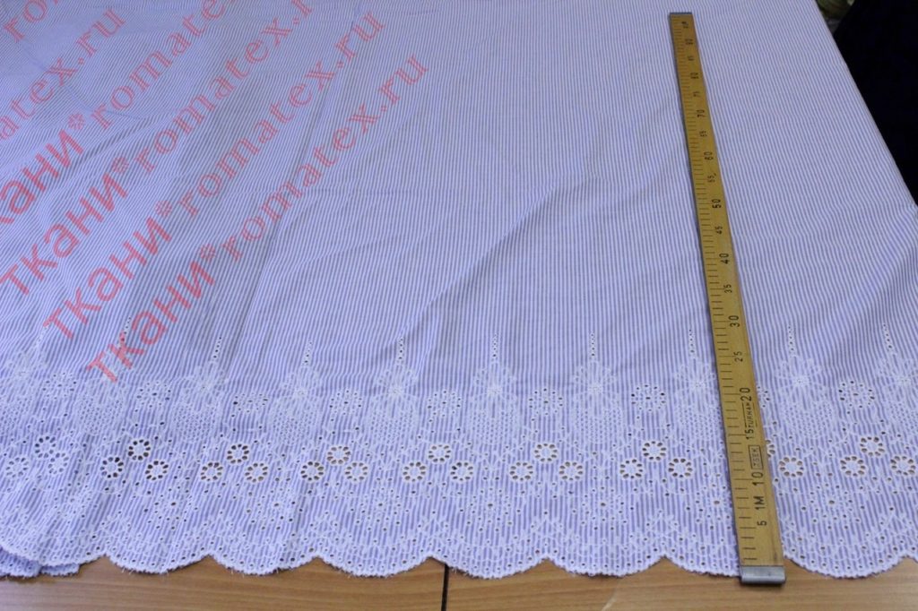 хлопок полоска вышивка купон, синий/белый хлопок полоска вышивка купон, синий/белый